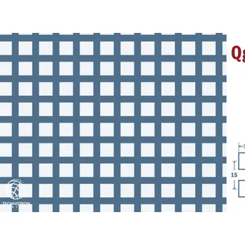 Plech Qg 10-15; tloušťka 1,5 mm, Děrovaný nerezový plech 1.4301 - 1.4307