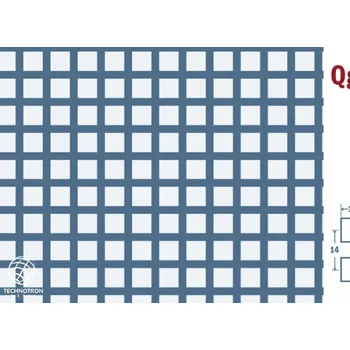 Plech Qg 10-14; tloušťka 1,5 mm, Děrovaný nerezový plech 1.4301 - 1.4307