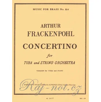 CONCERTINO by FRACKENPOHL ARTHUR / tuba & orchestra (piano reduction)