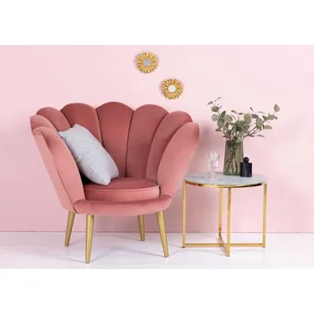 Křeslo MAMBA křeslo Tristan, sametově korálová/zlatá