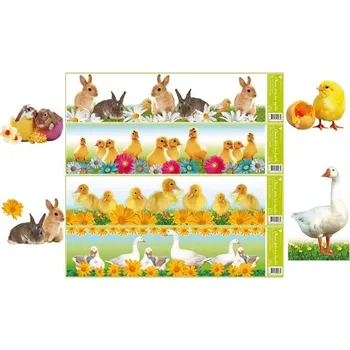 Okenní dekorace Anděl Přerov Okenní fólie pruh - živá velikonoční zvířátka 58,5x15cm