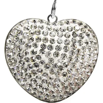 Přívěsek Dámský přívěsek srdce se zirkony z chirurgické oceli S930090