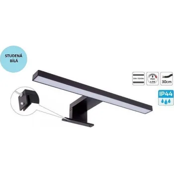 Koupelnové svítidlo LED21 Koupelnové LED svítidlo AMBER nad zrcadlo 300mm černé 230V 4,5W 220lm studená bílá