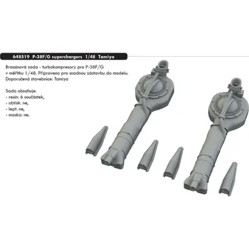 Plastikový model Eduard 1/48 P-38F/G superchargers (TAMIYA)