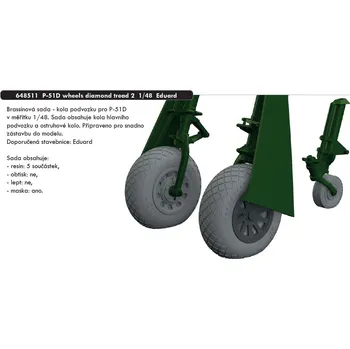 Plastikový model Eduard 1/48 P-51D wheels diamond tread 2 (EDUARD)