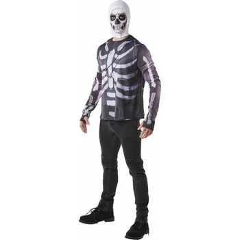 Karnevalový kostým Rubies Pánský top a čepice Skull Trooper (Fortnite) Velikost - dospělý: M