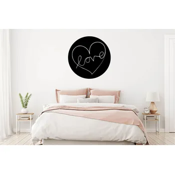 Samolepící dekorace Lepy.cz Samolepka na zeď Love - kruh Velikost (šířka x výška): 95x95cm, Barevná varianta: Tmavě šedivá