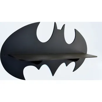 police MAJADESIGN Dětská dřevěná polička - BATMAN - BAREVNĚ LAKOVANÁ