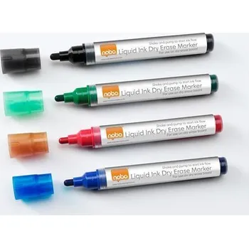 Popisovač na tabule Nobo, 6 barev, 1-3mm, tekutý inkoust