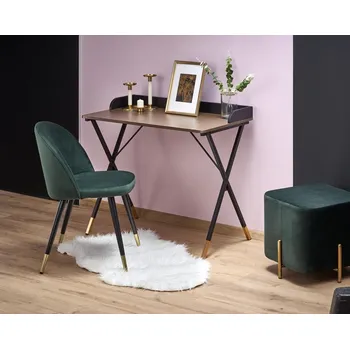 Psací stůl MAMBA psací stůl Benjamin, ořech/černá/zlatá