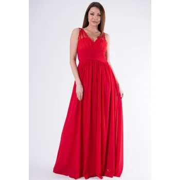 Dámské šaty Dámské dlouhé plesové šaty 3458 - červené - vel. M