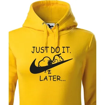 Dámská mikina Dámská mikina s potiskem JUST DO IT LATER, Barva Žlutá, Velikost XS, Canvas Dámská mikina Bezvatriko.cz 1