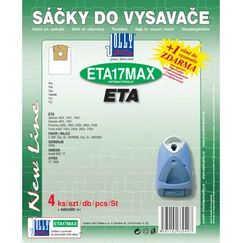 Sáček do vysavače JOLLY Sáčky do vysavače ETA17 MAX - textilní Vůně sáčku: Horská louka