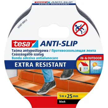 Lepicí páska Protiskluzová páska Tesa Anti-slip, 25 mm x 5 m, černá