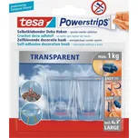 Háčky s lepicím proužkem Tesa Powerstrips, průhledná, velké