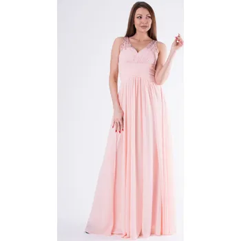 Dámské šaty Dámské dlouhé plesové šaty 3458 - meruňkové - vel. S