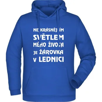 Pánská mikina TUKAN AGENCY Pánská mikina s kapucí Nejkrásnějším světlem mého života Barva: Modrá královská, Velikost: S
