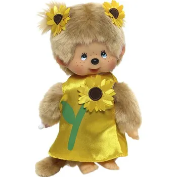 plyšák Monchhichi Holka šaty se slunečnicí 20 cm