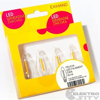 Blistr 4 žárovky Exihand Felicia LED Filament čirá 14V/0,2W