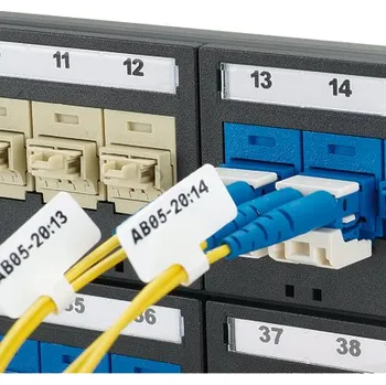 Tiskárna štítků F100X150AJC Kazeta P1 s popiskami typu "flag", 38,1x25,4mm, pr, kabelu 3,1-5,2mm, 200 ks bílých štítků