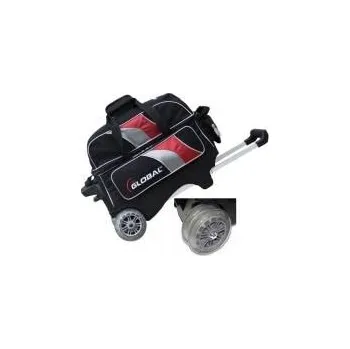 Taška na bowlingovou kouli 2 BALL ROL 900 GLOBAL ČERNA STŘIBRNA čtyři kola