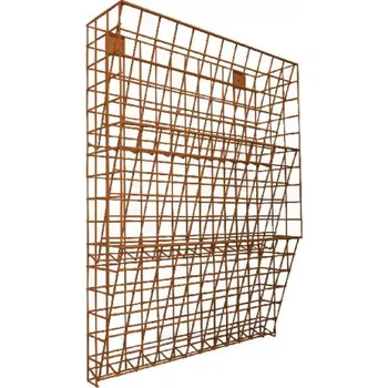 Poštovní schránka Nástěnný drátěný zásobník na prospekty, letáky, tiskoviny, reklamní tisk - lakovaný - RAL 8003 MAT. - HNĚDÁ ZLATÝ DUB