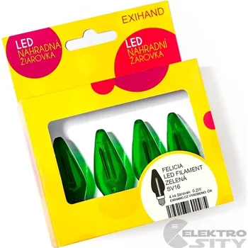 Blistr 4 žárovky Exihand Felicia LED Filament zelená 14V/0,2W