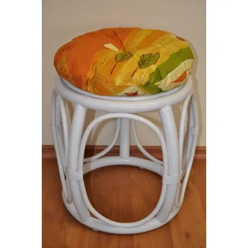 Podsedák Polstr na ratanovou taburetku žlutý motiv - průměr 35 cm