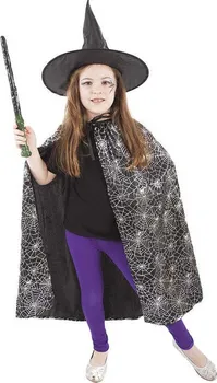 Karnevalový kostým Rappa Plášť pavučinový černý s kloboukem 3-10 let