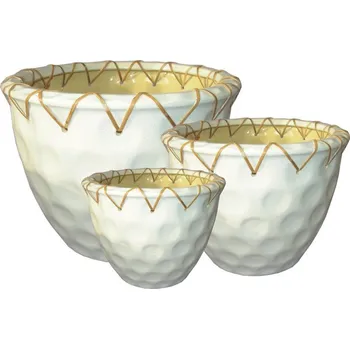 Obal na květináč Keramický obal vzor 1877 - set 3 kusy