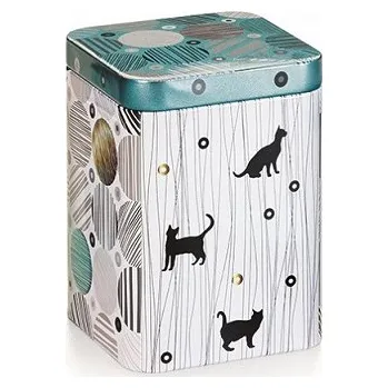 Dóza Metalické kočky na 100g čaje s aroma víčkem (Dózy s kočkou, kočka)