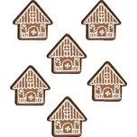 Anděl Přerov Domečky z filcu s klipem perník 4,5 cm, 6 ks