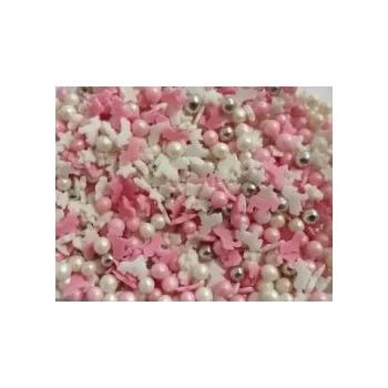 Jedlá dekorace na dort Cukrový posyp - MIX růžový / 50 g