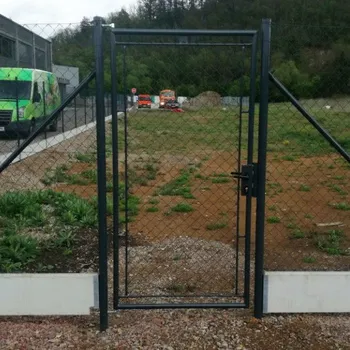 branka Branka zahradní-výplet čtyřhranné pletivo-antracit - včetně sloupů Výška branky: 100 cm