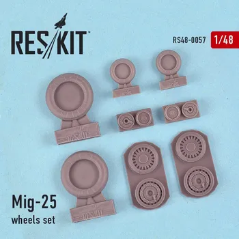 Plastikový model Reskit 1/48 MiG-25 wheels set (ICM,REV,KIN)