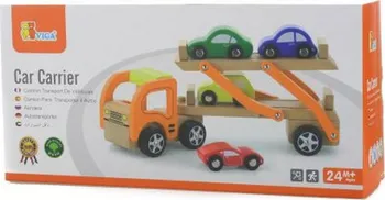 Dřevěná hračka Viga Dřevěný tahač s auty
