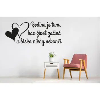 Samolepící dekorace Lepy.cz Samolepka na zeď Rodina je tam Velikost (šířka x výška): l10x47cm, Barevná varianta: Světle růžová