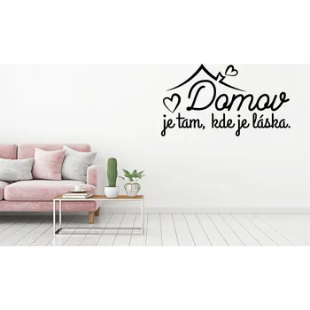 Samolepící dekorace Lepy.cz Samolepka na zeď Domov je tam Velikost (šířka x výška): l30x73cm, Barevná varianta: Levandulová