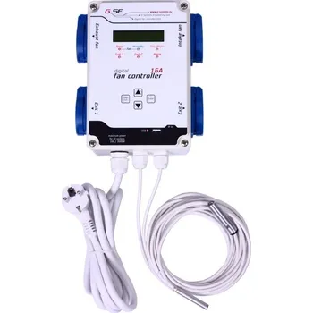 Termostat GSE Digitální kontroler ventilátorů - 16A / 4x2200W (Programovatelný digitální regulátor vlhkosti a teploty GSE Digitální Fan contoller 16A/4x2200W. Pro několik přítahových nebo odtahových ventilátorů.)
