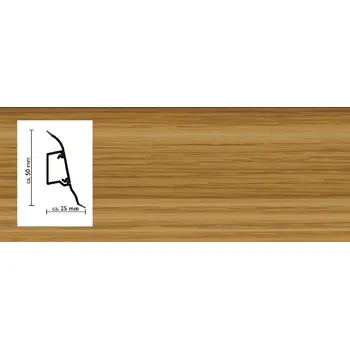 soklová lišta 2081 lišta sokl. Dub kanadský Döllken SLK50 s pružnými chlopněmi pro kabely