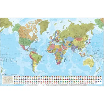 Mapa světa: Státy světa s vlajkami 1:35 000 000 - Marco Polo [DE] (2017, mapa)