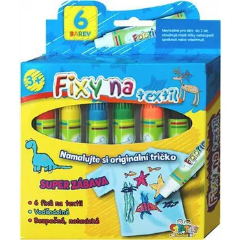 Speciální výtvarná barva Smt Creatoys Fixy na textil vodě odolné 6 ks