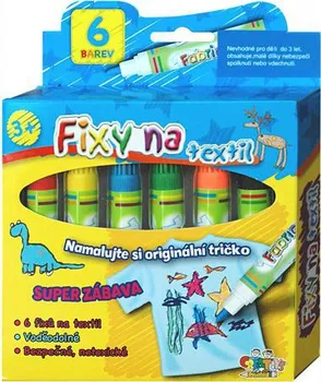Speciální výtvarná barva Smt Creatoys Fixy na textil vodě odolné 6 ks