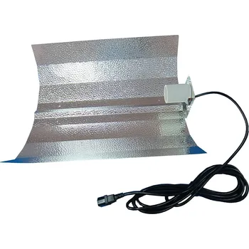 Kladívkový reflektor komplet 470x470mm + 5m IEC kabel - Budget (Kladívkový reflektor vysoké kvality s objímkou E40 a s V prolisem pro lepší rozptyl světla. Povrch hammer zaručuje odrazivost cca 90%.)