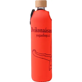 Skleněná lahev Dvikonaásana coral