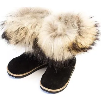 Capáčky LATTANTE boty s úmělým kožíškem vel. 23 - černá