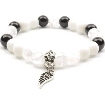 Náramek Moni - dámský náramek onyx křišťál s křídlem