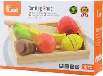 Dřevěná hračka Viga Krájení ovoce s tácem