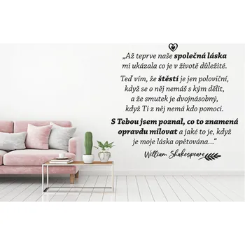 Samolepící dekorace Lepy.cz Samolepka na zeď Shakespeare - citát Velikost (šířka x výška): 80x74cm, Barevná varianta: Světle žlutá
