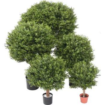 umělá květina BUXUS KOULE RED DAY UV, 100cm (Luxusní umělý keř zimostráz)